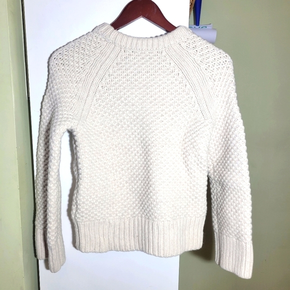 Banana Republic Merino wool popcorn Honeycomb Stitch Sweater cream ecru small - Picture 5 of 9